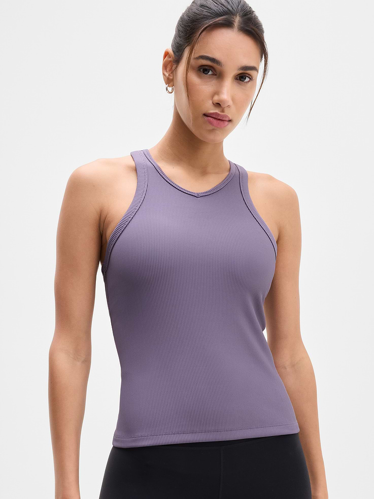 Image 1 of 7, FOR: Your yoga flow and sessions in the studio, FEEL: Softly textured with form-hugging compression, FAVE: Built-in shelf bra for added coverage, Product #1183713