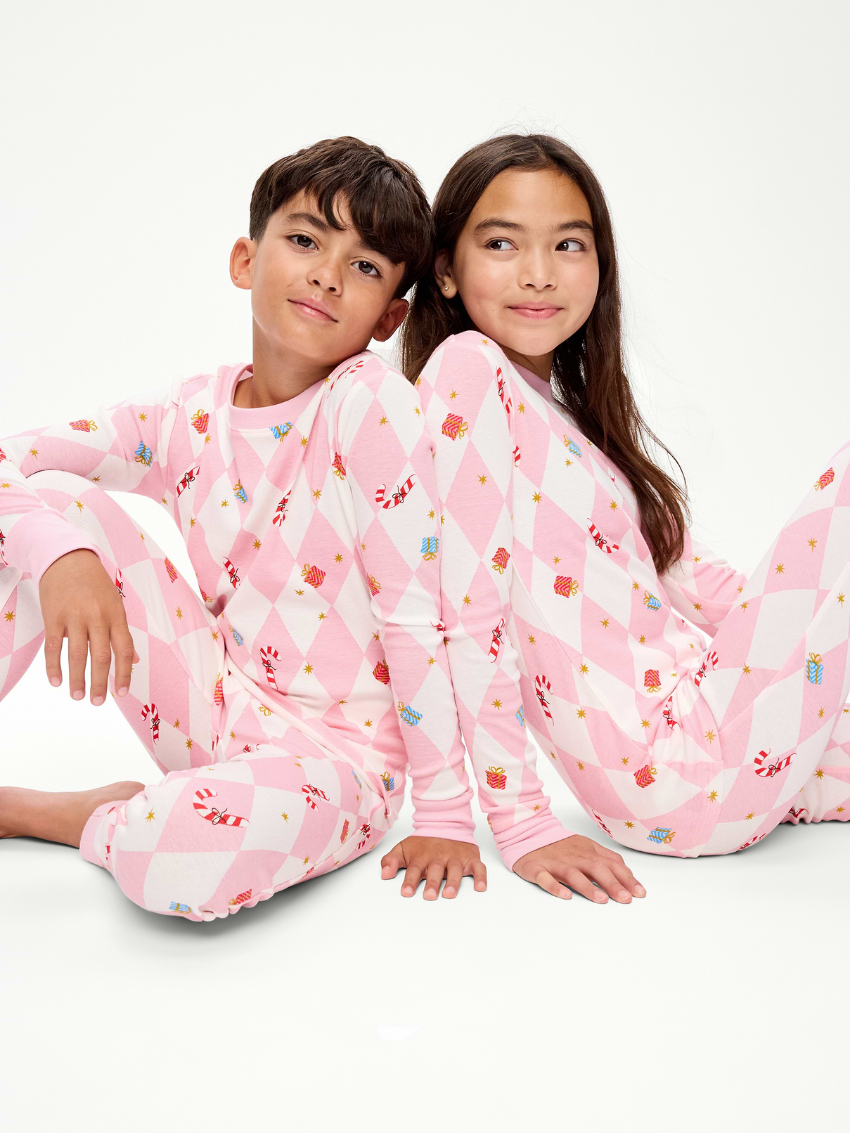 Image 1 of 1, crew neck, long sleeves, matching pajama bottoms, all-over print, Product #910358