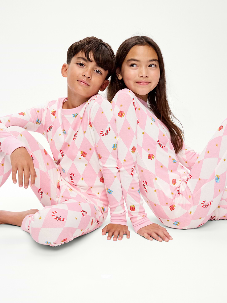 Image 1 of 1, crew neck, long sleeves, matching pajama bottoms, all-over print, Product #910358
