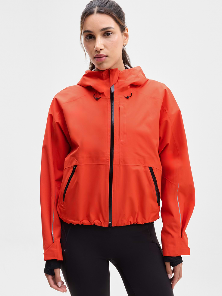 Image 1 of 8, FOR: Outdoor runs in cold, wet weather, FEEL: Sleek, 2.5-layer fabric offers extra durability, FAVE: Waterproof center-front and side-pocket zippers, Bungee-adjustable hood and hem customize the fit, Product #1178723