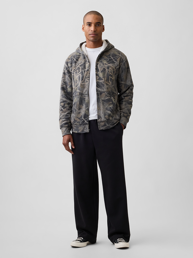Image 3 of 4, Relaxed Gap Logo Sherpa-Lined Zip Hoodie