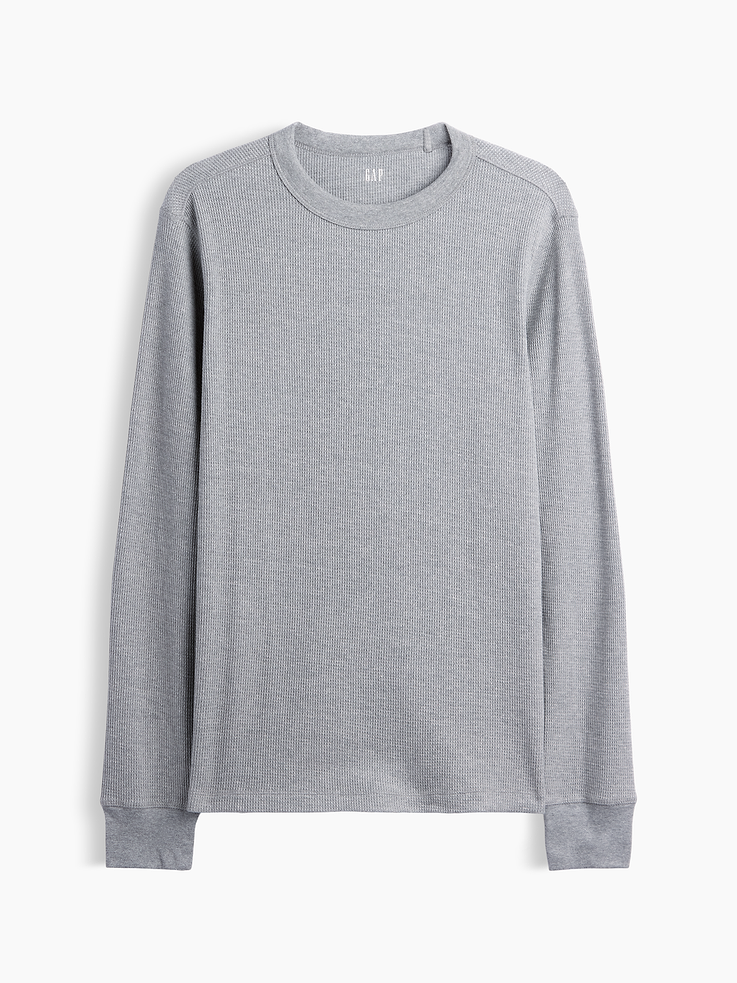 Image 5 of 5, Waffle-Knit Crewneck T-Shirt