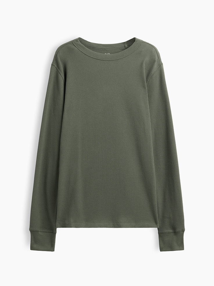 Image 5 of 5, Waffle-Knit Crewneck T-Shirt