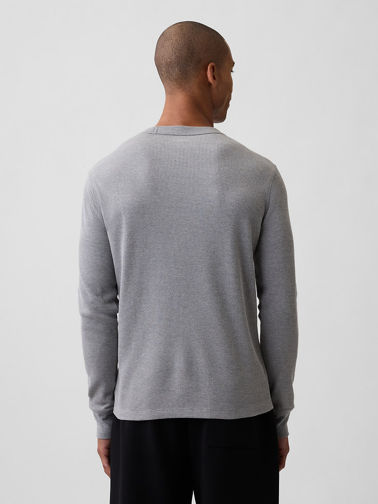 Image 2 of 5, Waffle-Knit Crewneck T-Shirt