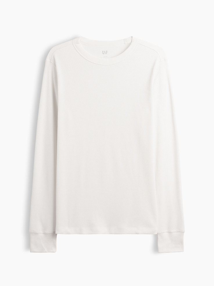 Image 5 of 5, Waffle-Knit Crewneck T-Shirt