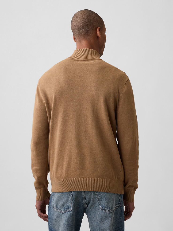 Image 2 of 5, Relaxed Mockneck Quarter-Zip Sweater