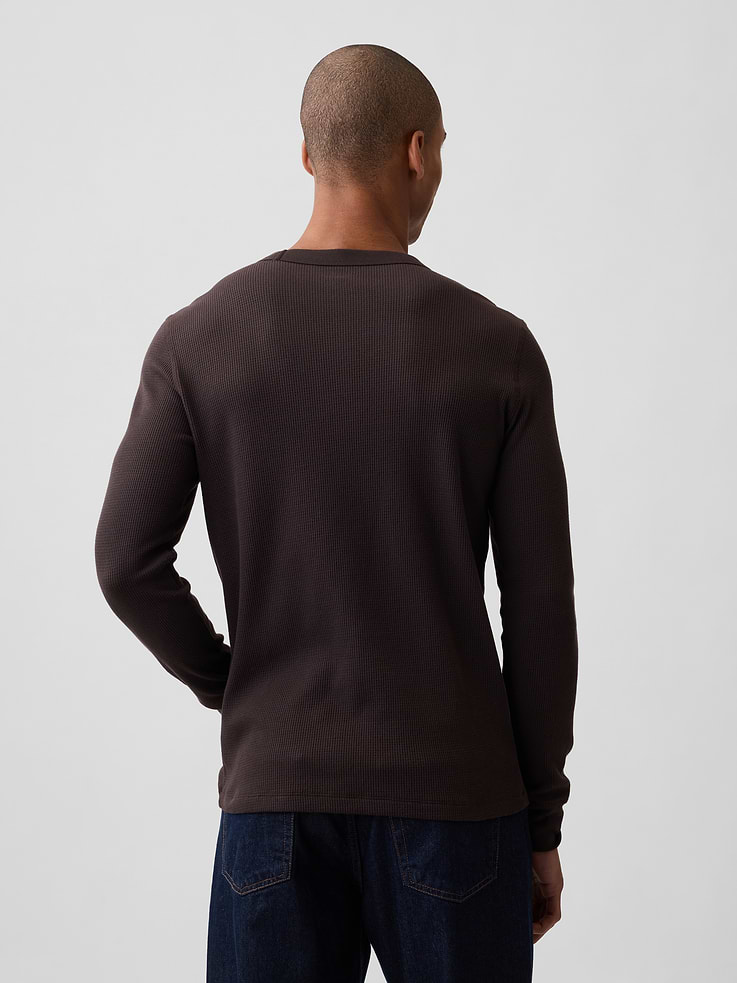 Image 2 of 5, Waffle-Knit Crewneck T-Shirt