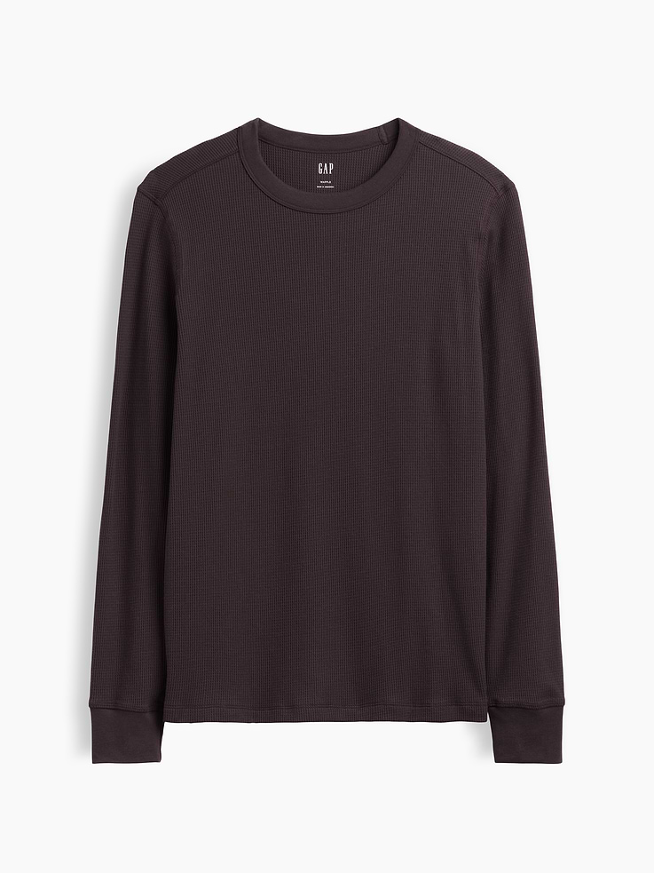 Image 5 of 5, Waffle-Knit Crewneck T-Shirt