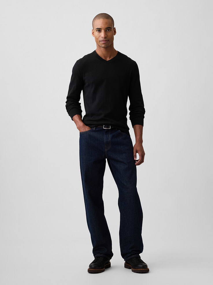 Image 3 of 5, 100% Cotton Cotton V-Neck Sweater