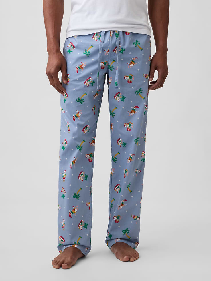 Image 3 of 4, Relaxed Poplin PJ Pants