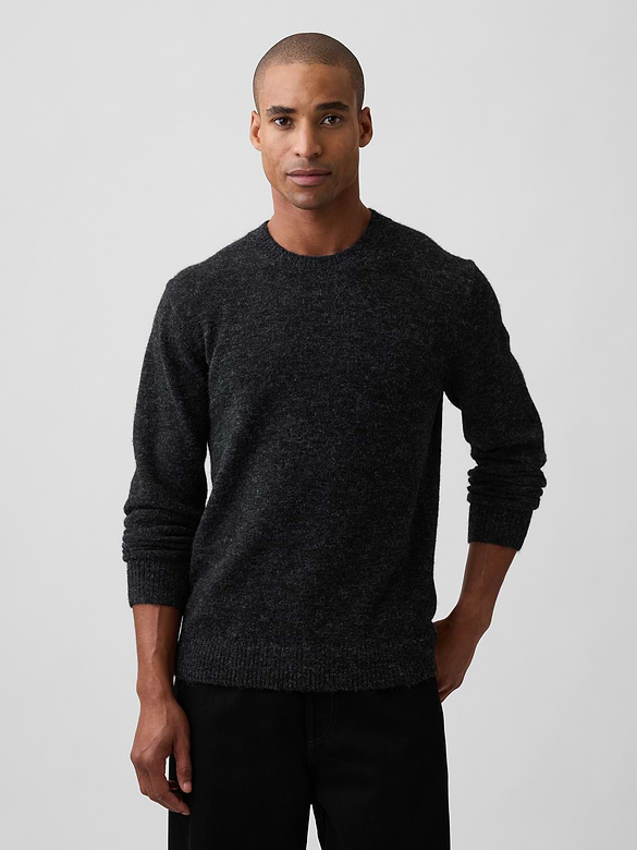 Recycled Fuzzy Crewneck Sweater