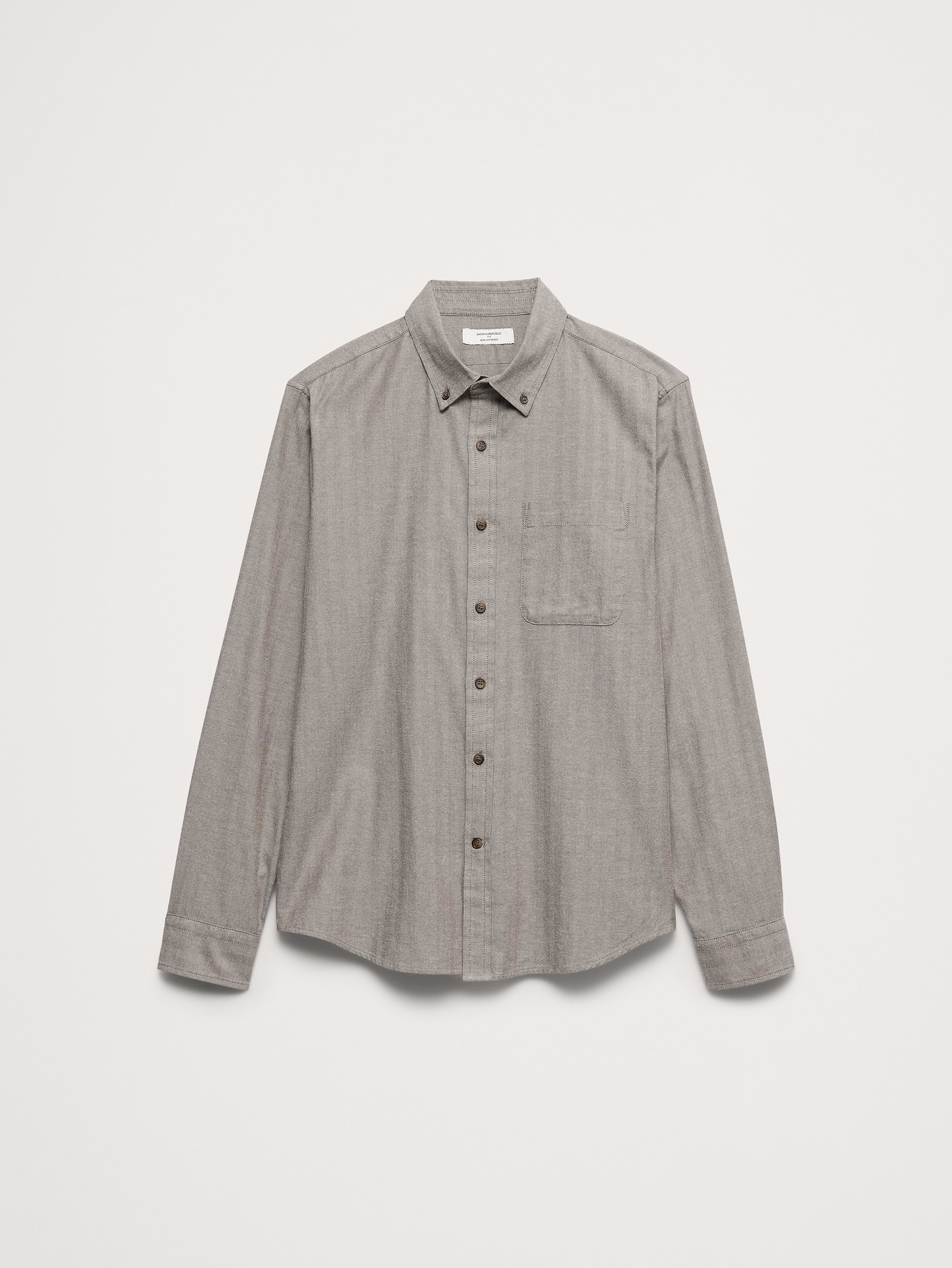 Image 4 of 4, Slim-Fit Lightweight Flannel Shirt
