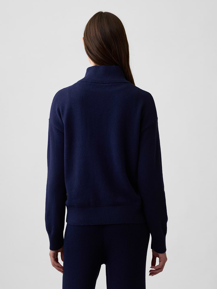 Image 2 of 5, CashSoft Half-Zip Mockneck Sweater