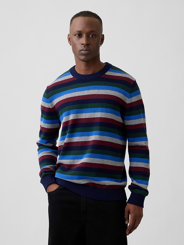 CashSoft Stripe Crewneck Sweater