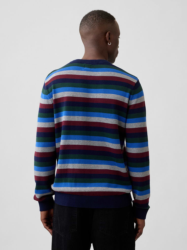 Image 2 of 5, CashSoft Stripe Crewneck Sweater