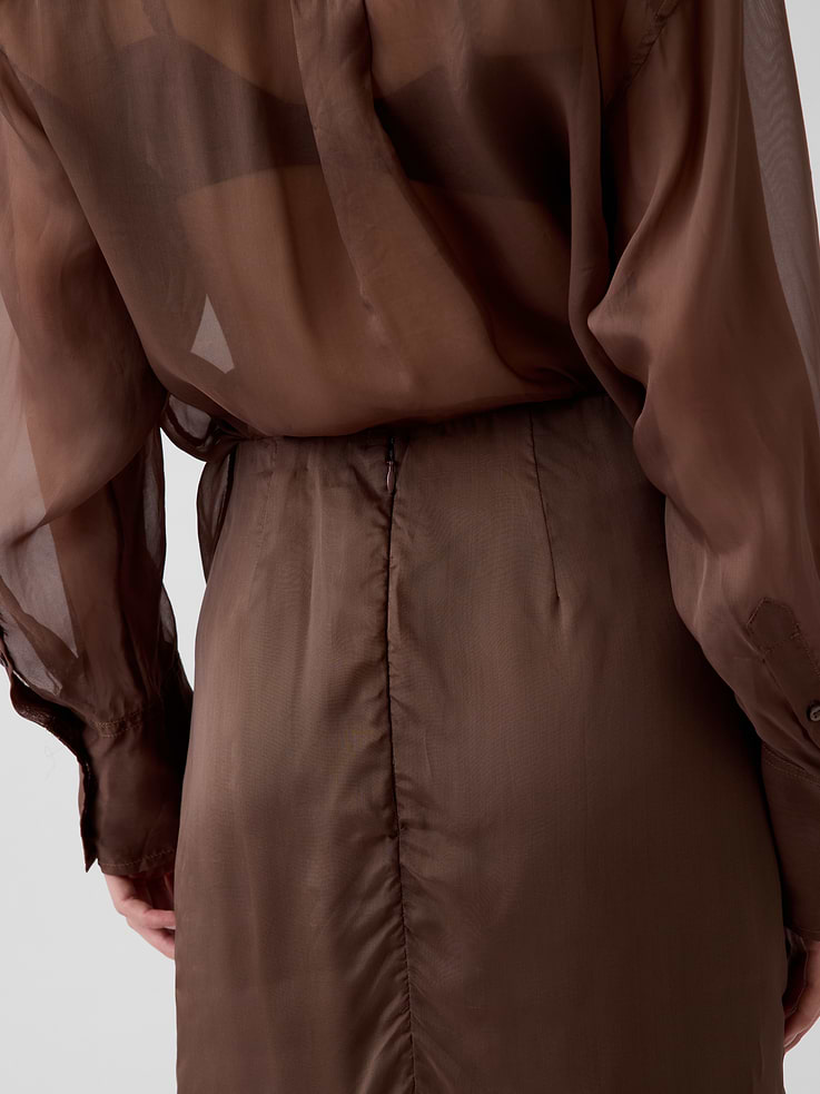 Image 4 of 6, Sheer Organza Maxi Skirt
