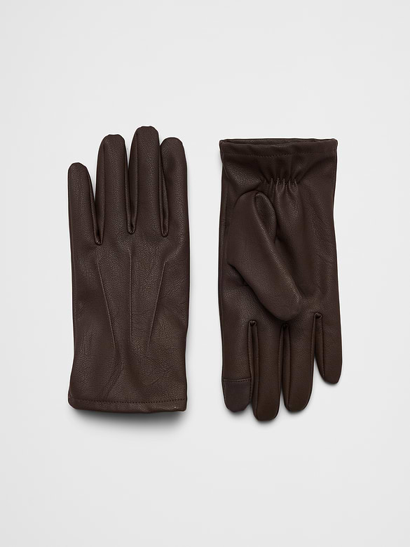 Mens Vegan Leather Gloves