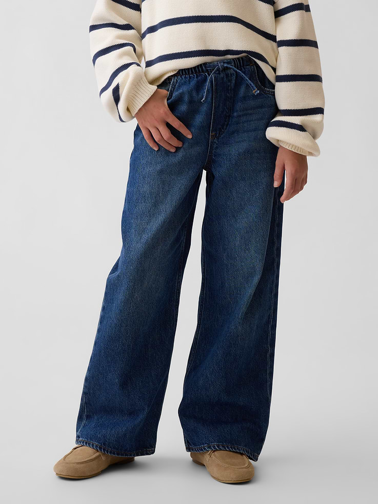 Image 3 of 6, Kids Low Rise Stride Easy Wide-Leg Jeans