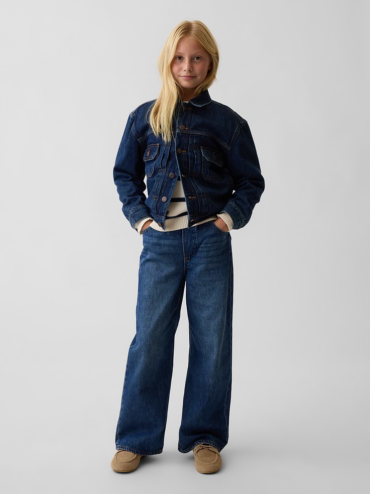 Image 5 of 6, Kids Low Rise Stride Easy Wide-Leg Jeans