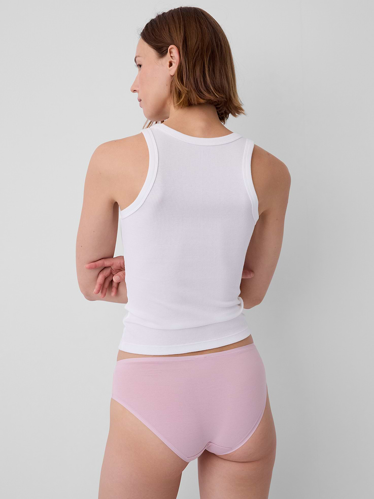 Image 3 de 3, Culotte taille basse en coton biologique extensible PureDouceur (paquet de 3)