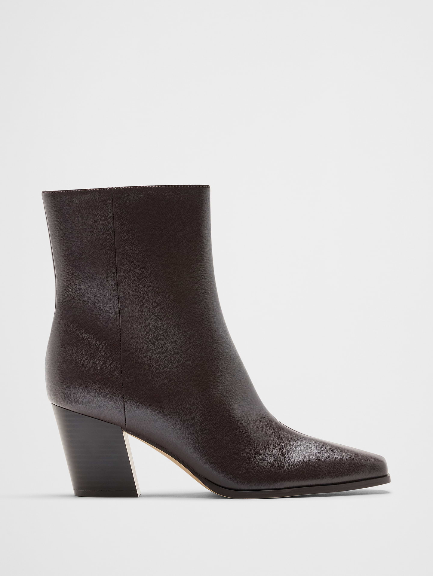 Image 1 of 5, Designed with a refined, elevated silhouette, this mid‑shaft bootie features a sleek tapered square toe for a modern look that easily dresses up or down. Finished with a walkable heel for all‑day comfort, it delivers the perfect balance of polish, versatility, and ease., VEGAN LEATHER: Soft and smooth, this faux leather looks and feels luxurious., Made exclusively for Banana Republic Factory., Product #1180942