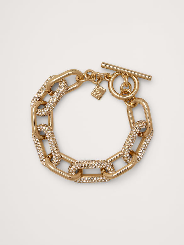 Pave Paperclip Bracelet