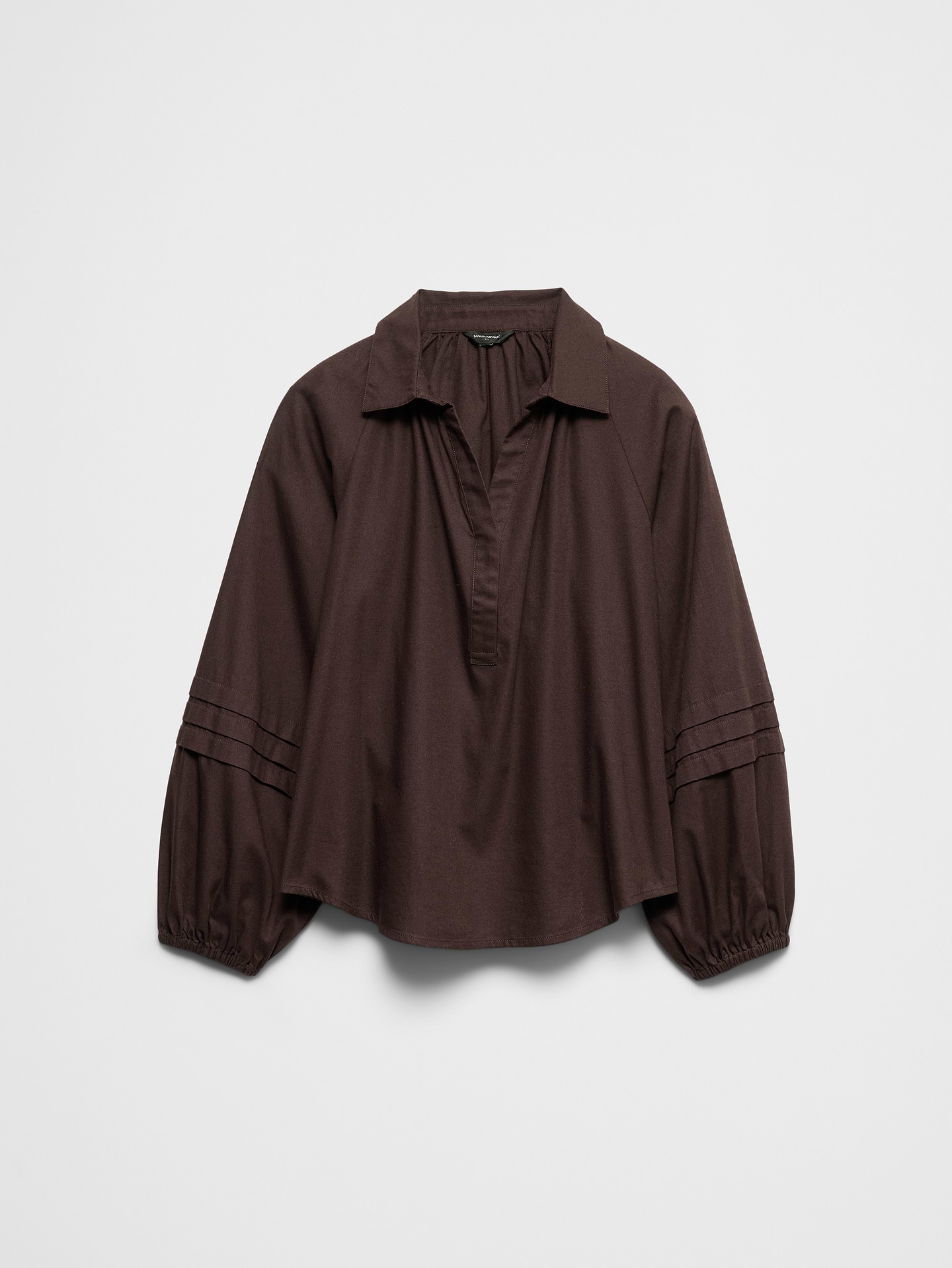 Image 4 of 4, Flannel Pleat-Sleeve Top