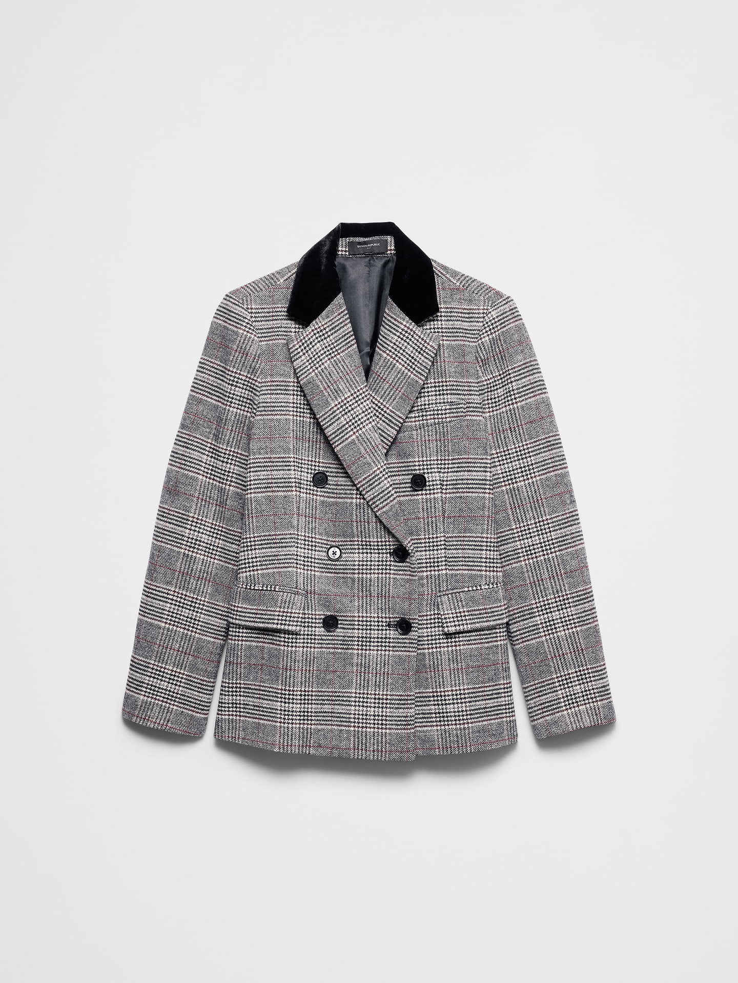 Image 4 of 5, Velvet Plaid Blazer