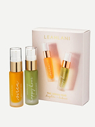 Image 1 of 2, brighten and balance with this travel-sized serum boxed set, the superstar Happy Hour + Siren Serum Duo works double-time to calm, brighten and balance the skin, unveiling your most brilliant, even-toned complexion, Happy Hour gently calms and balances irritated, stressed-out skin, while Siren brightens and refreshes for glowing vitality, leaving skin with a radiant aloha glow, 15ml / 0.5oz each, Leahlani Skincare products are made fresh in small batches from high-performing organic, wildcrafted, and local Hawaiian ingredients - they are 100% cruelty free, and contain no synthetic dyes or fragrances, Product #1208377