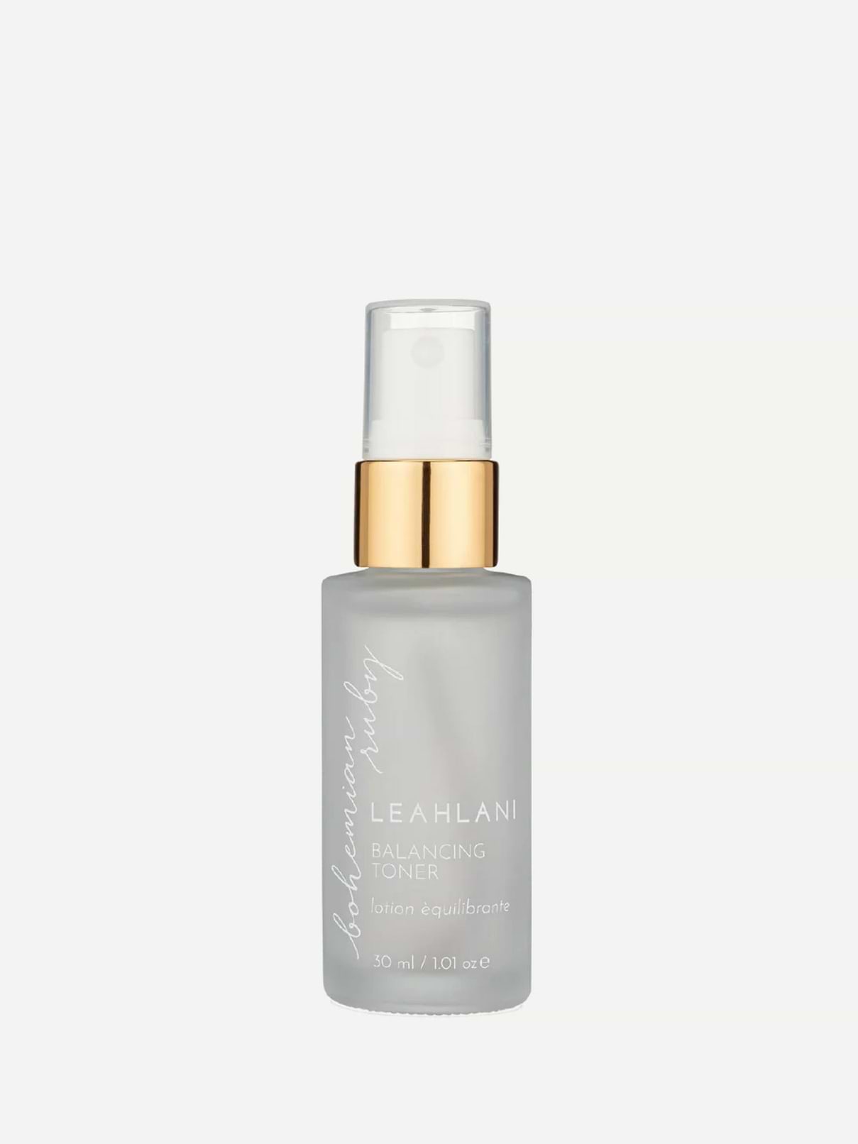 Image 1 of 2, a nurturing daily mist that delivers deep hydration and gentle relief to sensitive, reactive skin, with pure aloe water, organic floral hydrosols, and mineral-rich Hawaiian sea silt, Bohemian Ruby calms visible redness, restores moisture, and brings the complexion back to balance—leaving skin soft, soothed, and beautifully renewed, healing moisture and balance for sensitive skin, reduces redness and inflammation, boosts cellular metabolism, promoting healing, bottled with high vibrational rose quartz, 30ml / 1.01oz, Leahlani Skincare products are made fresh in small batches from high-performing organic, wildcrafted, and local Hawaiian ingredients - they are 100% cruelty free, and contain no synthetic dyes or fragrances, Product #1208409