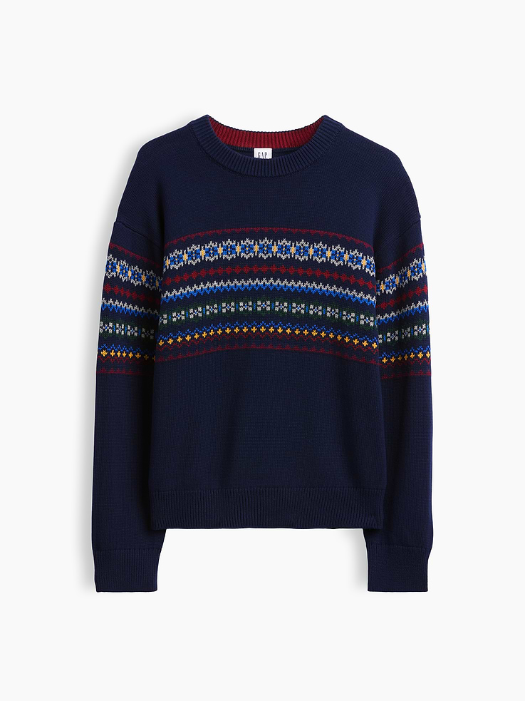 Image 2 of 5, Kids 100% Cotton Relaxed Crew Sweater