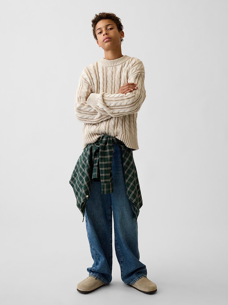 Image 4 of 5, Kids Cable-Knit Sweater