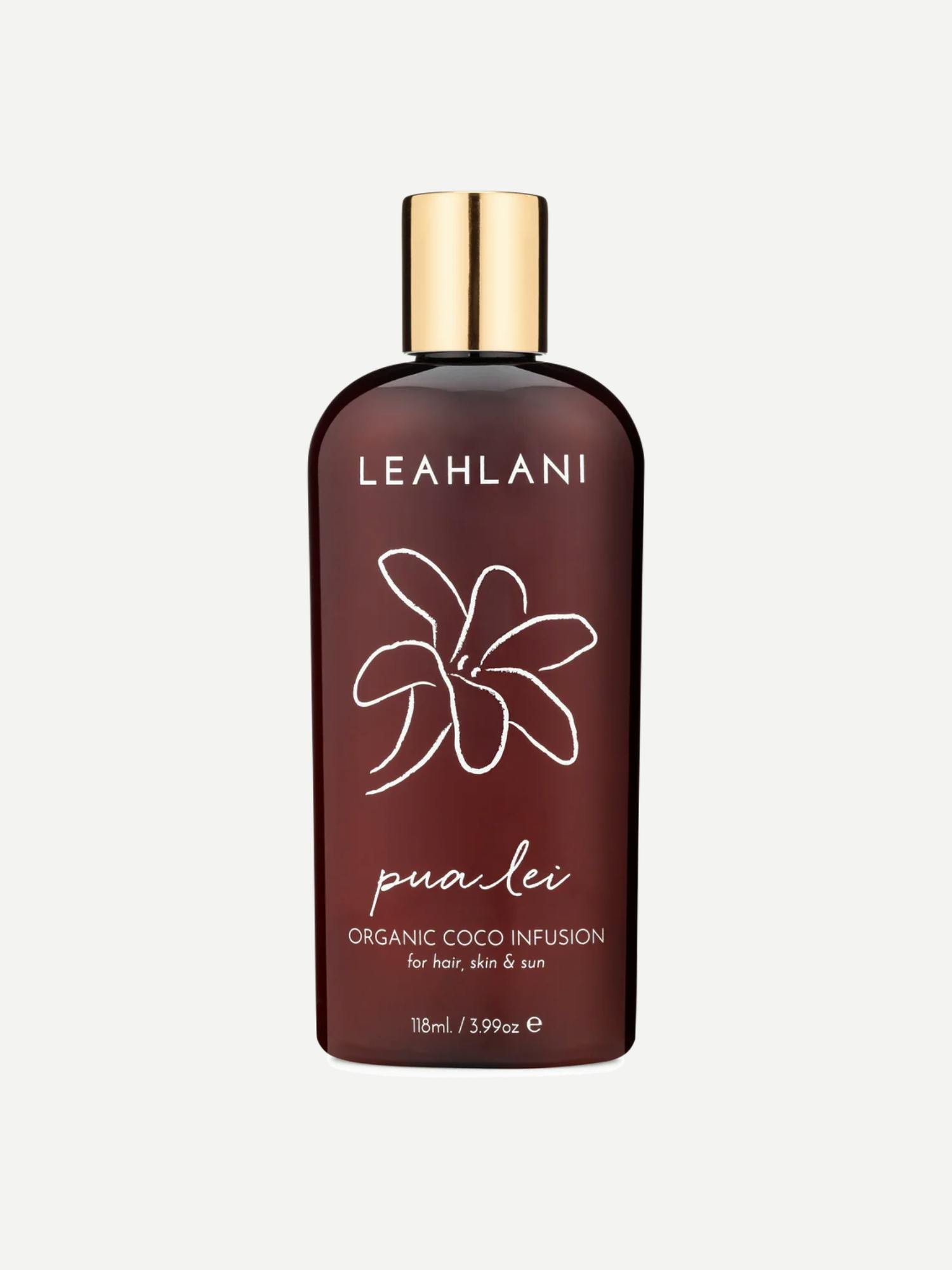 Image 1 of 2, a luxurious multipurpose body oil for silky summer-kissed skin and lustrous hair, composed with an exquisite blend of skin-softening oils and intoxicating floral fragrance, with its delicate feminine blend of creamy tropical florals, sweet tuberose, and exotic puakenikeni flowers, Pua Lei crowns you in the the soft scent of a Hawaiian Lei, lightweight and easily absorbed, our Coco Infusions can be used for all-day moisture from head to toe, and as an enriching hair mask during dry winter months, 118ml / 3.99oz, Product #1208379