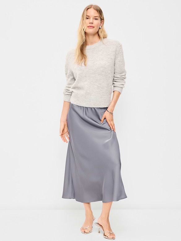Satin A-Line Maxi Skirt