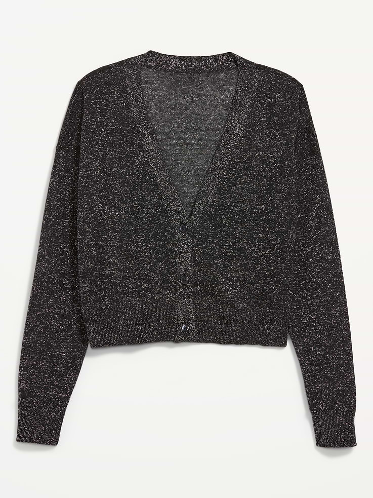 Image 4 of 6, Shine V-Neck Cropped Cardigan