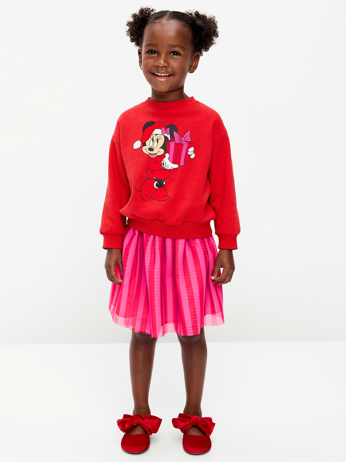 Image 1 of 4, crew neck, long sleeves, drop shoulders, licensed graphic, coordinating skirt, elasticized waistband, mesh tulle tutu skirt, © Disney, Product #1184115