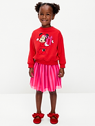 Image 1 of 4, crew neck, long sleeves, drop shoulders, licensed graphic, coordinating skirt, elasticized waistband, mesh tulle tutu skirt, © Disney, Product #1184115