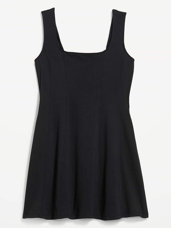 Sleeveless Fit & Flare Ponte Mini Dress