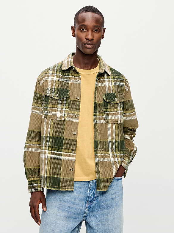 Loose Fit Long-Sleeve Corduroy Shirt