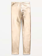 Image 2 of 2, Shiny Foil Print Leggings for Girls