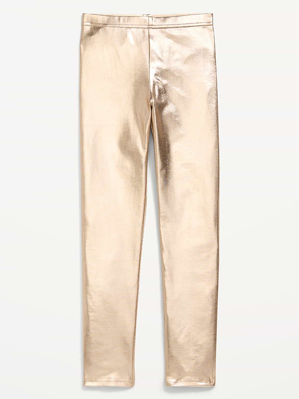 Shiny Foil Print Leggings for Girls