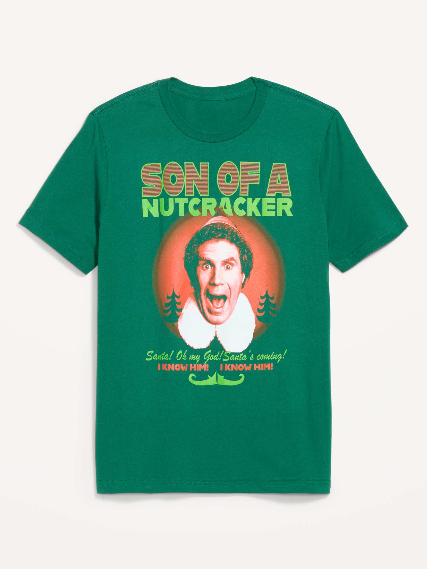 Image 1 of 2, rib-knit crew neck, short sleeves, licensed graphic, ELF and all related characters and elements© & ™ NLP., Product #909948
