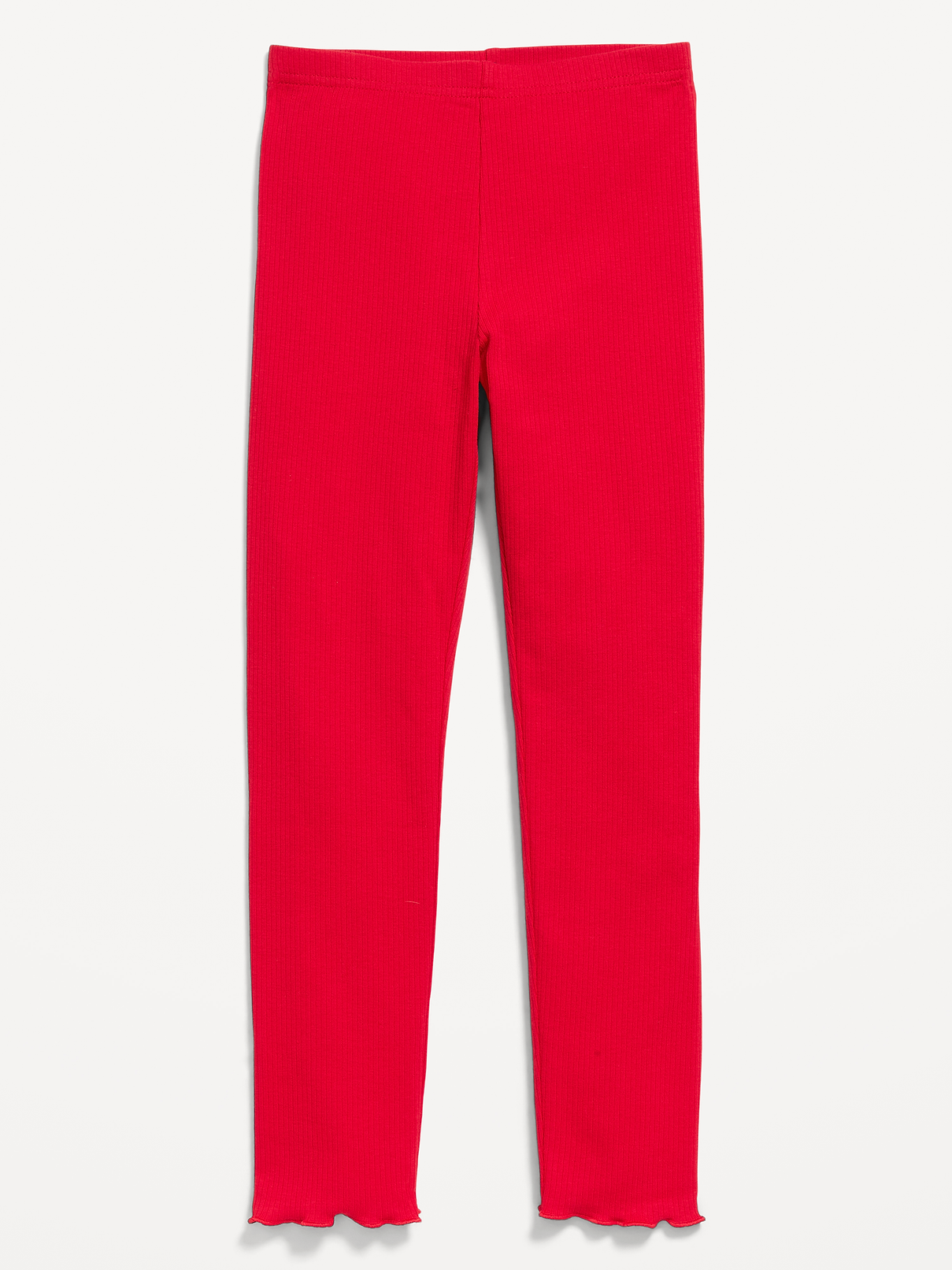 Image 2 of 2, Ribbed Lettuce-Edge Leggings for Girls