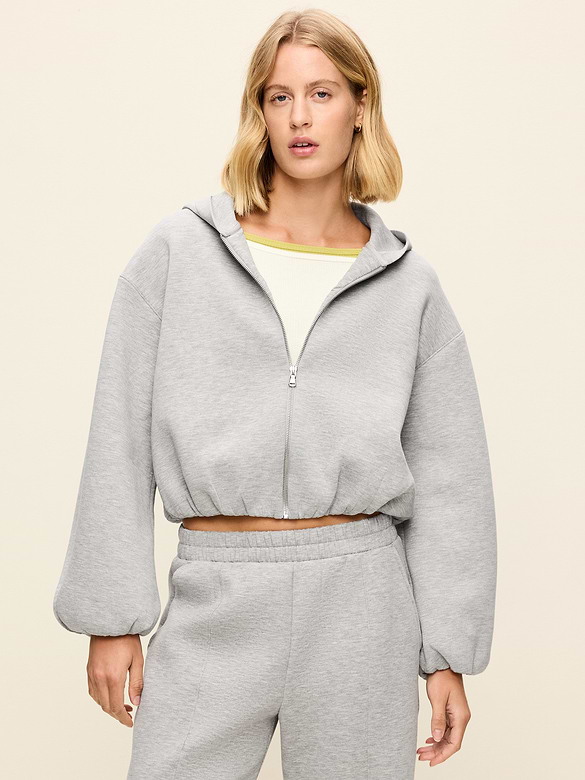 Bounce Fleece Bubble-Hem Hoodie Sweatshirt