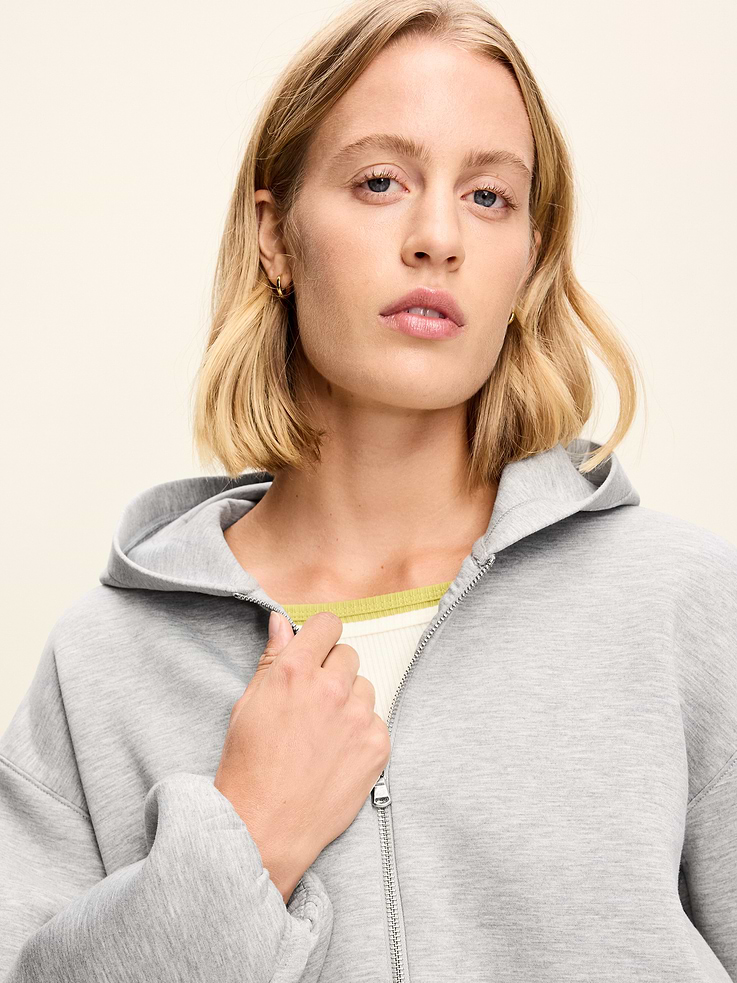 Image 4 of 8, Bounce Fleece Bubble-Hem Hoodie Sweatshirt