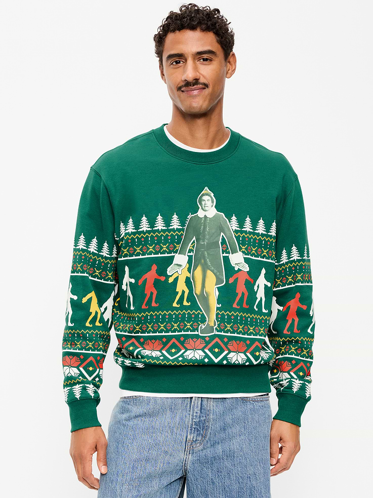 Image 1 of 4, need fabric content, crew neck, long sleeves, licensed graphic, ELF and all related characters and elements© & ™ NLP., Product #1182212