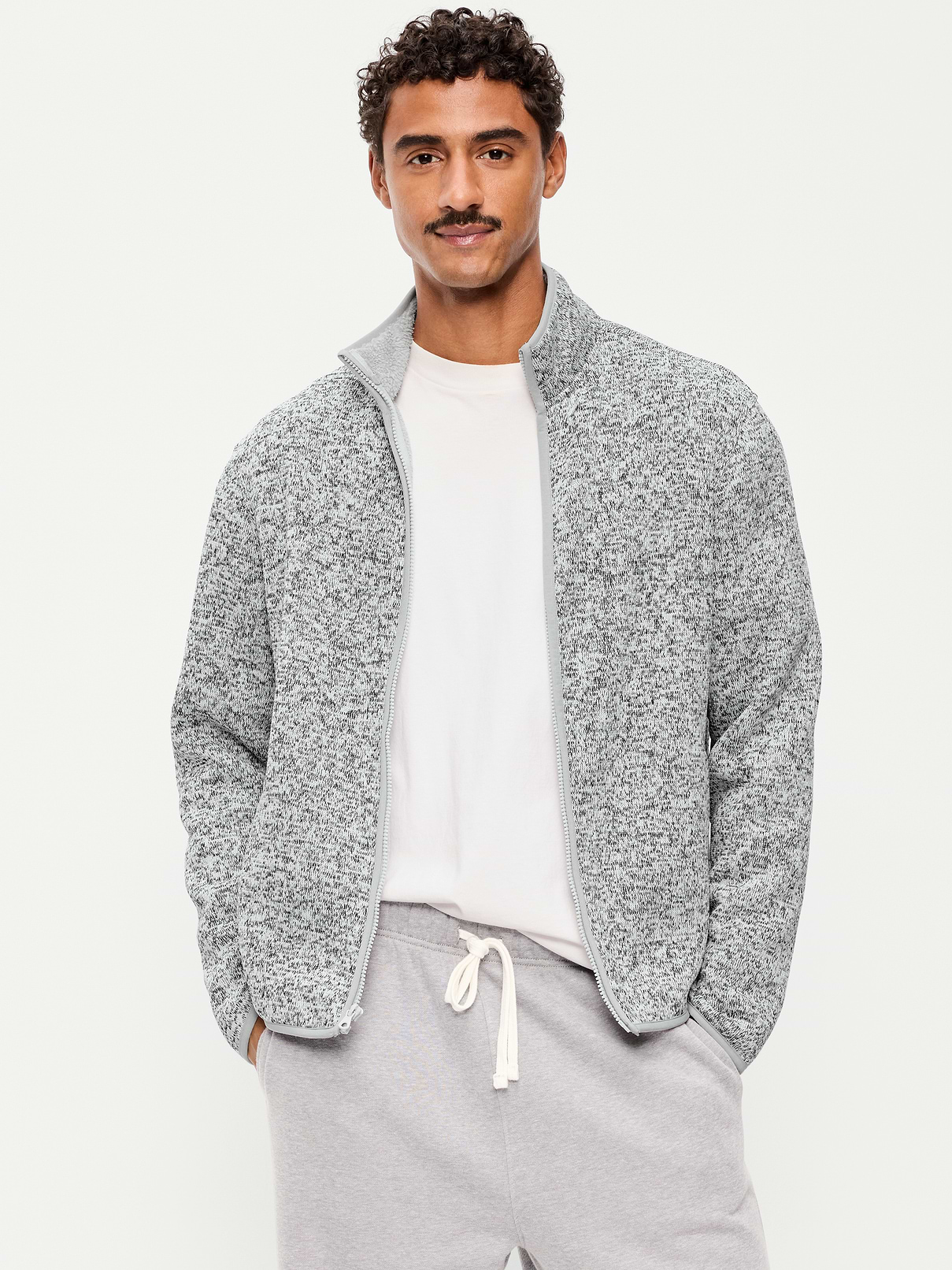 Sweater Fleece Sherpa-Lined Full-Zip Jacket