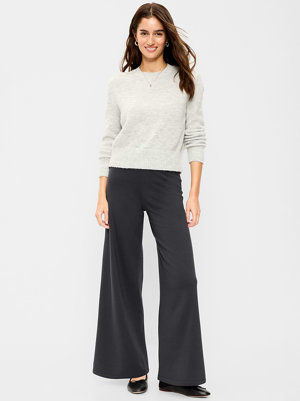 Legging à taille haute à jambe large en molleton