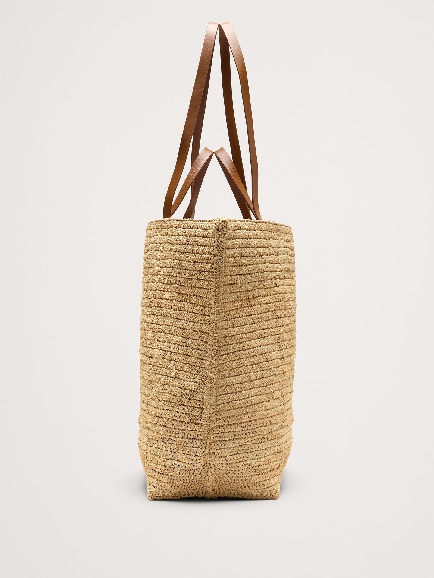 Image 3 of 8, Raffia Straw Tote