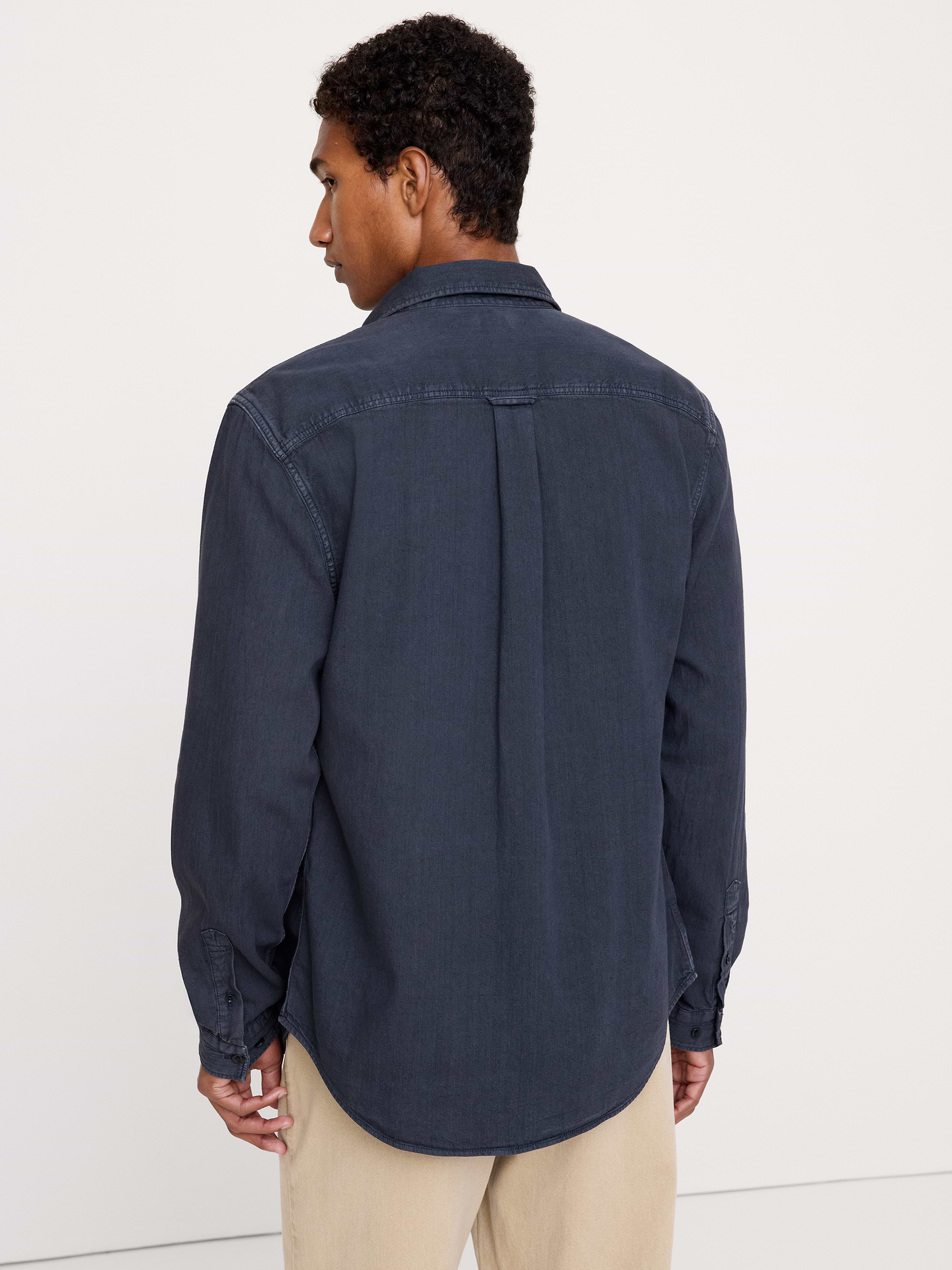 Image 4 of 7, Standard-Fit Chambray Shirt